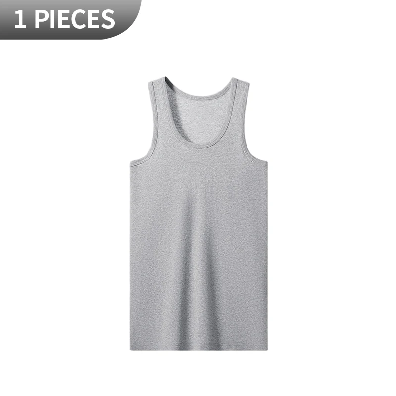 1/3 Piece Men's Vest - Summer Style Slim-Shouldered Solid Color Youth Sports T-Shirt Comfortable Home Wear Inner Layer