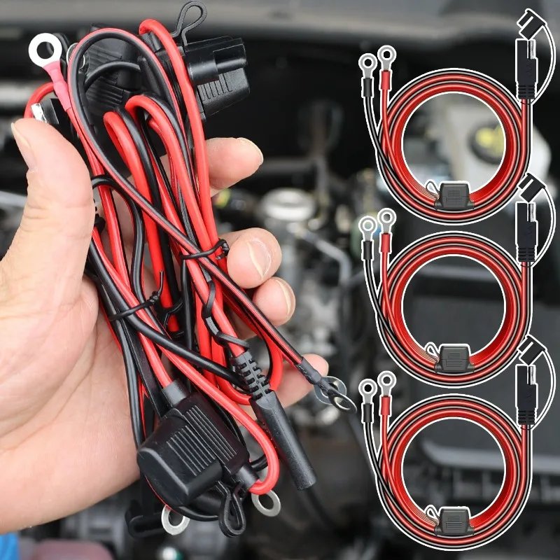 

12V-36V Charger Cable for Motorcycle Battery Terminal To SAE Quick Extension Cord Cable Connector for Battery Charger/Maintainer