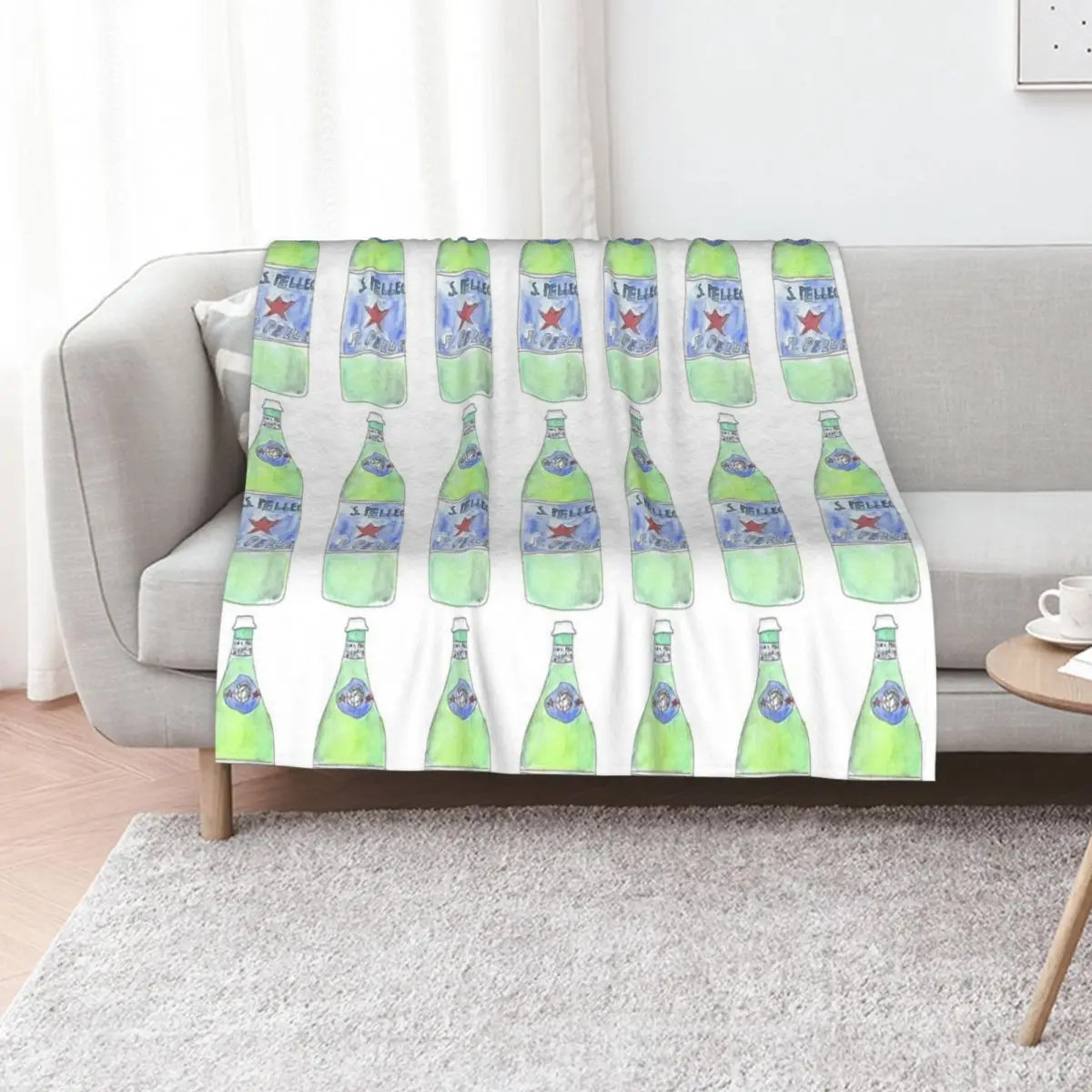 Manta Sparkling Water San Pellegrino para todo el año, manta suave y cómoda para el hogar