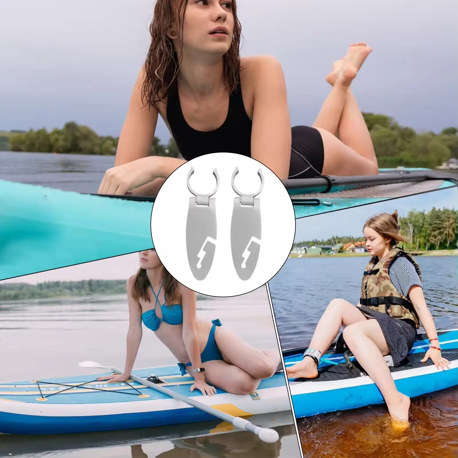2pcs Stand Up Paddle Board Clips SUP Paddle Holder Kayak Fixing Clamps Paddle Keeper for Kayaking Paddleboard Accessories view 5