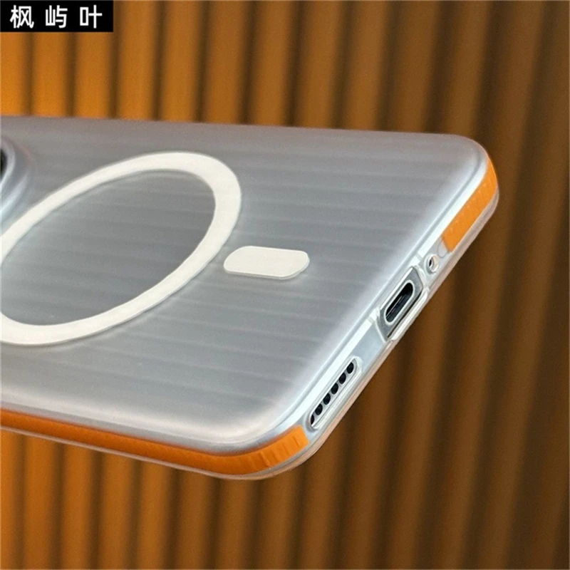 Magnetic Case For Honor Magic 6 Pro 7 7Pro 5G For MagSafe Matte Clear Luggage Stripe Slim Back Cover For Magic7 6Pro Hard Shell