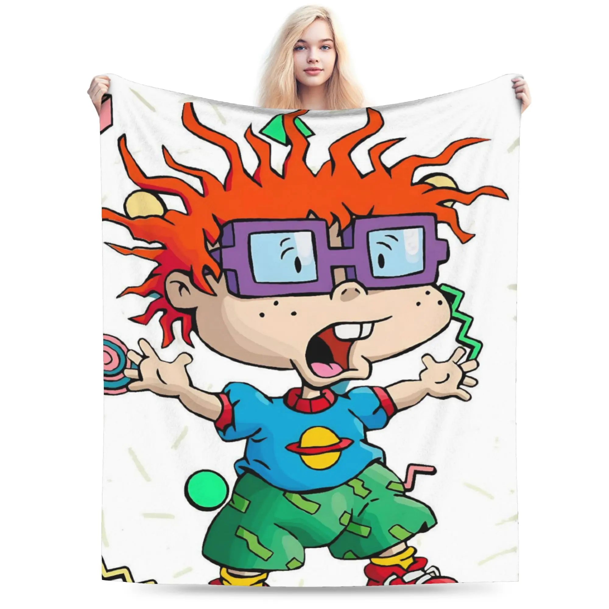 Cartoon R-Rugrats Throw Blanket for Couch  Fuzzy Soft Plush Blanket 50x60 Inches Multi-size Bedspreads for All Seasons