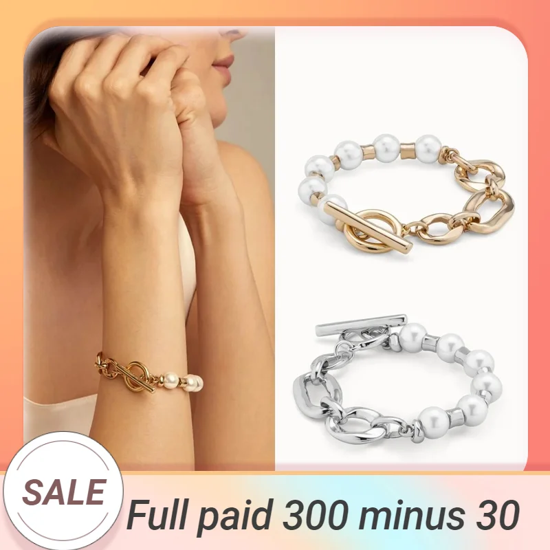 

2024 Niche original Unode50 Ladies fashion gold-plated bracelet Button Pearl chain party Light luxury elegant accessory gift