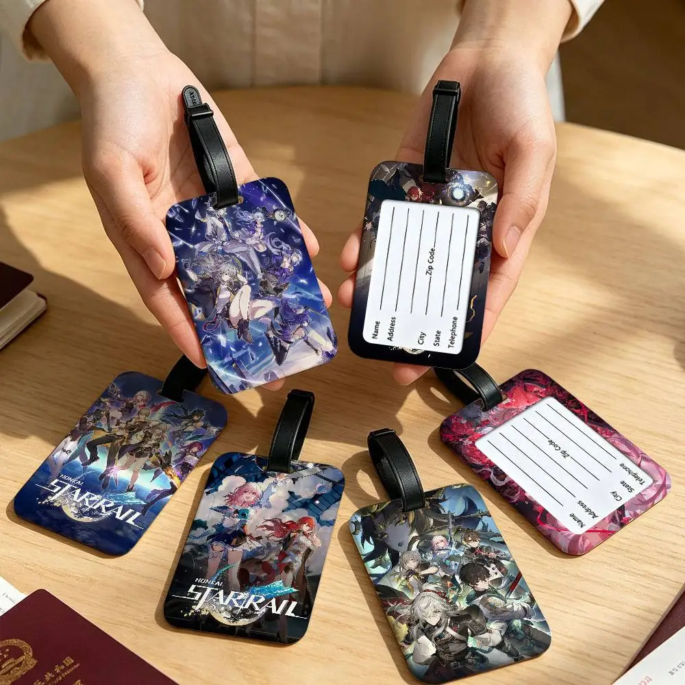 Game Honkai Star Rail Lightweight Anti lost PVC Luggage Tag Removable Info Card Sleeve Backpack Travel Accessory