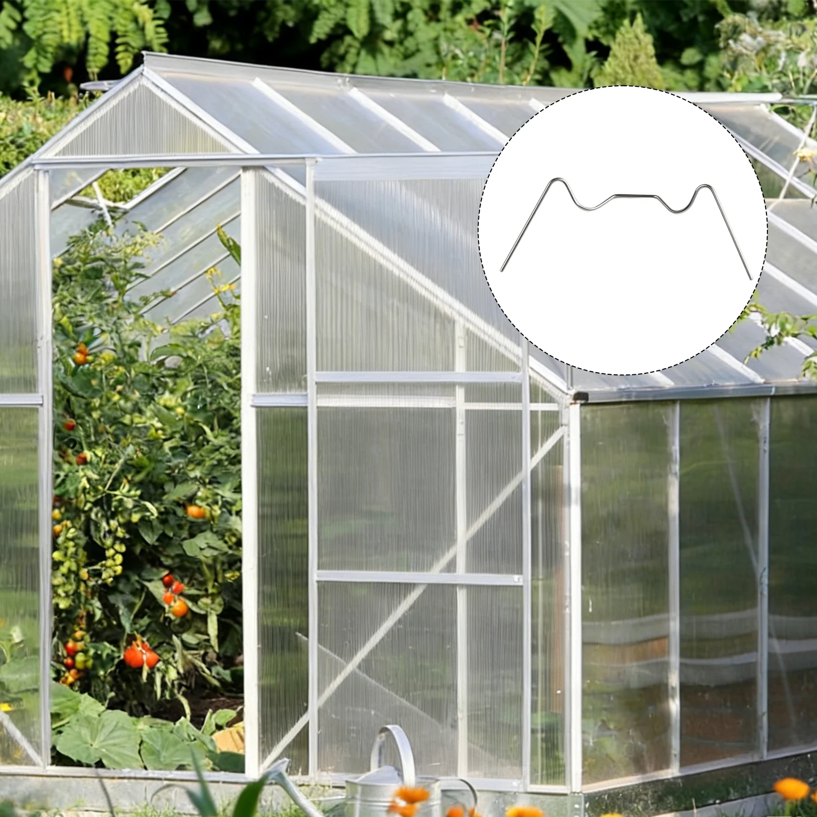 Greenhouse Glass Retention System 100pcs Stainless Steel Clips for Secure Fixing to Aluminum Profiles and Framing