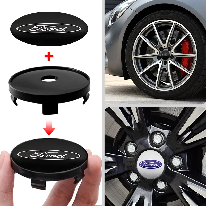 4pcs 56/60mm Car Auto Wheel Center Cover Badge Stickers Hub Cap Replacement For Ford Ranger Focus Kuga Mustang S-MAX Transit