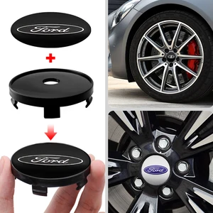 4 PCs 56/60-mm-Auto-Autorad-Center-Crash-Aufkleber-Hub-Kappe Substitution für Ford Ranger Focus Kuga Mustang S-Max Transit 6 Hauptverkauf Mustang Lenkrad -Emblem - №4