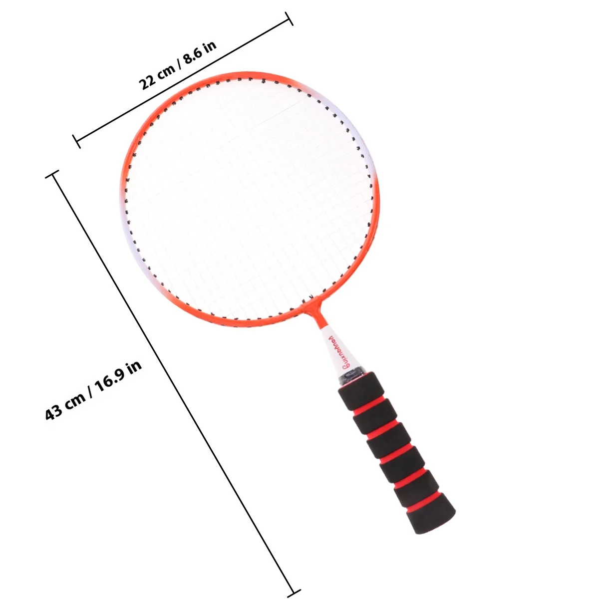 Zestaw do badmintona dla dzieci, pomarańczowa, lekka rakieta o zwiększonej wytrzymałości, 2 piłki w zestawie, idealny do zabawy na świeżym powietrzu.