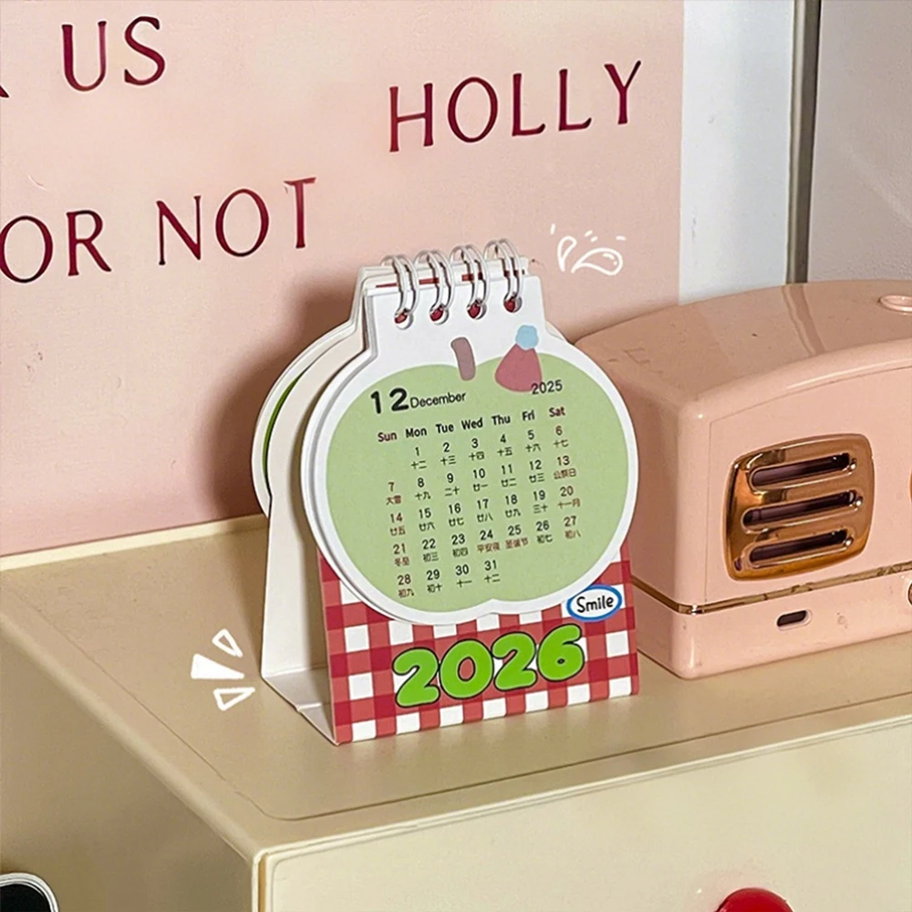 2026 Mini Calendar Minimalist Ornamental Calendar Spiral Bound Calendar Compact For Home Office Personal Planning Desktop