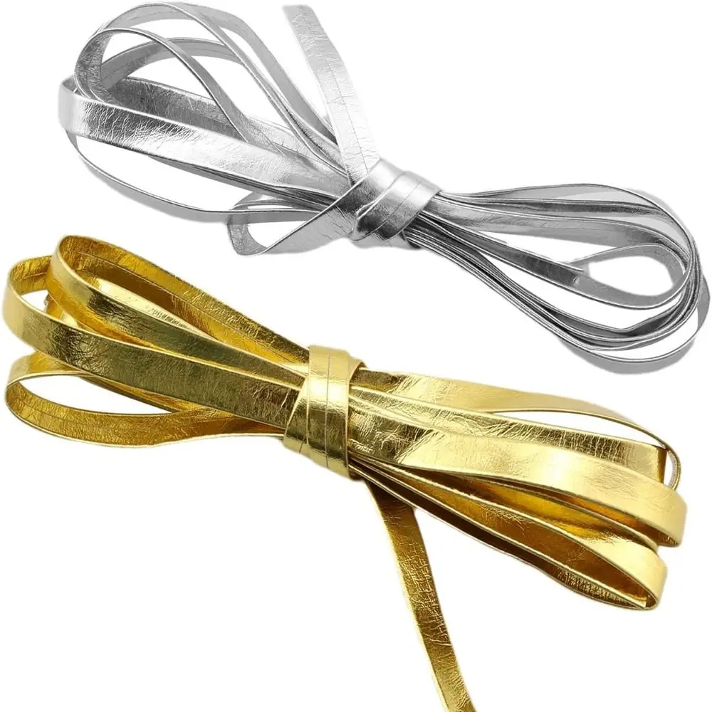 Craft Gold Silver Leather Ribbon Matte Flat Shine Rope Jewelry Accessories Home Party