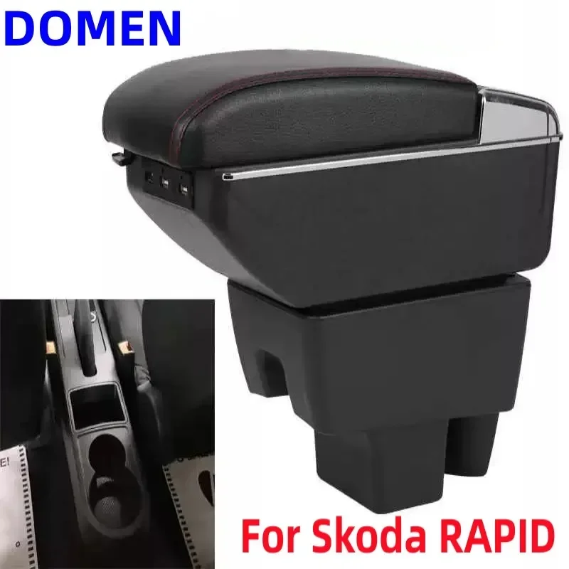 

For Skoda RAPID Armrest For Volkswagen VW Polo 2020 2021 Car Armrest Box Retrofit Car Accessories Interior details Storage Box