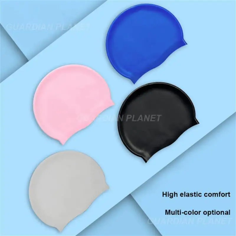 Swimming Cap Silicone Waterproof Swimming Hat Swim Pool Cap High Elasticity Comfortable Adult Men's Ladies Swimming Cap