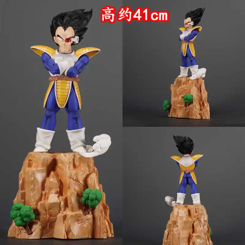 41cm Anime Figure Dragon Ball Anime Peripheral Prince Vegeta'S Self-Esteem Chest Hugging Debut Figure Gk Model Ornament Toys