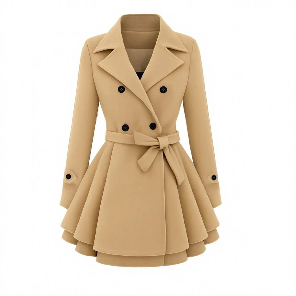 Wintermantel im lässigen Stil für Damen, dekorative Elemente, bequeme Passform, Oberbekleidung für kaltes Wetter