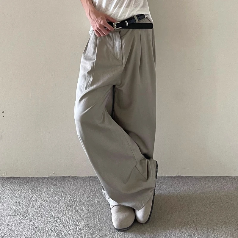 Men Women 2025 Summer New Cool Stylish Trousers Handsome Curved Suit Pants Fashion Loose Comfort Simple Zipper Trendy Long Pants