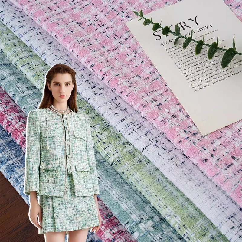 

Plain Chenille Tweed Fabric By The Meter for Clothing Jackets Skirts Vests Suits Dresses Handmade Diy Sewing Cloth Soft Green