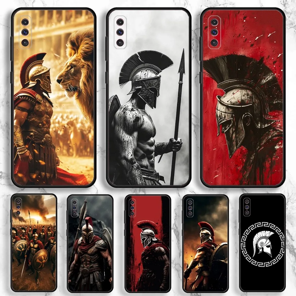 Spartan Phone Case For Samsung Galaxy A13,A21s,A22,A31,A32,A52,A53,A71,A80,A91 Soft Black Phone Cover