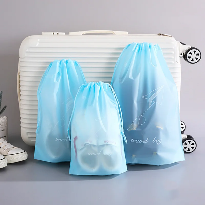 

3pcs/set Waterproof Transparent Visible Drawstring Cosmetic Beach Bag Women Man Swimming Organizer Travel Camping Storage Cases