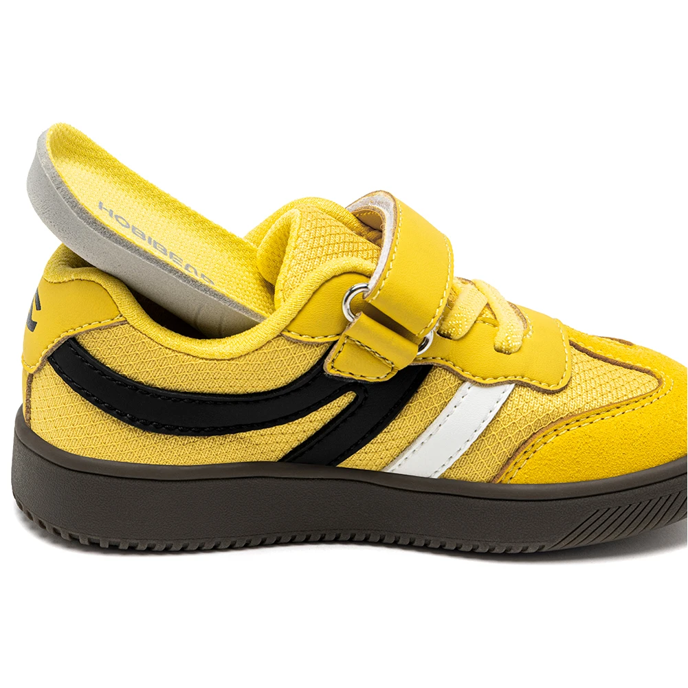 Picture 4: HOBIBEAR Little Kid Wide Toe Shoes Hook-Loop Lightweight Sneakers Artificial Leather Mesh Walking Shoes for Toddler Kids