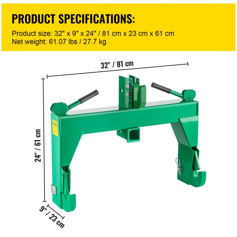 Tractor Three Point Quick Change - Green 3000 Pounds Lifting Capacity Tractor Quick Hook No Welding