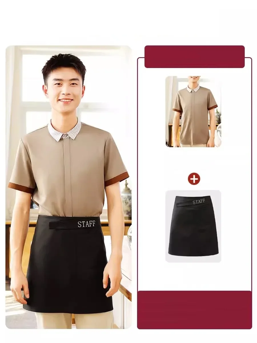 Caffetteria Cameriere estivo Abiti da lavoro Ristorante occidentale Panetteria Torta Latte Negozio di tè Uniforme e grembiule Set Abbigliamento da lavoro