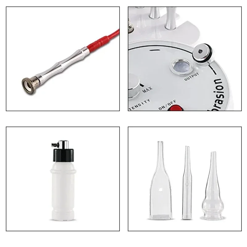 Nouveau 3 en 1 diamant Microdermabrasion Machine de beauté outil d'aspiration sous vide pulvérisation d'eau humide du visage exfolier le visage Peeling de la peau