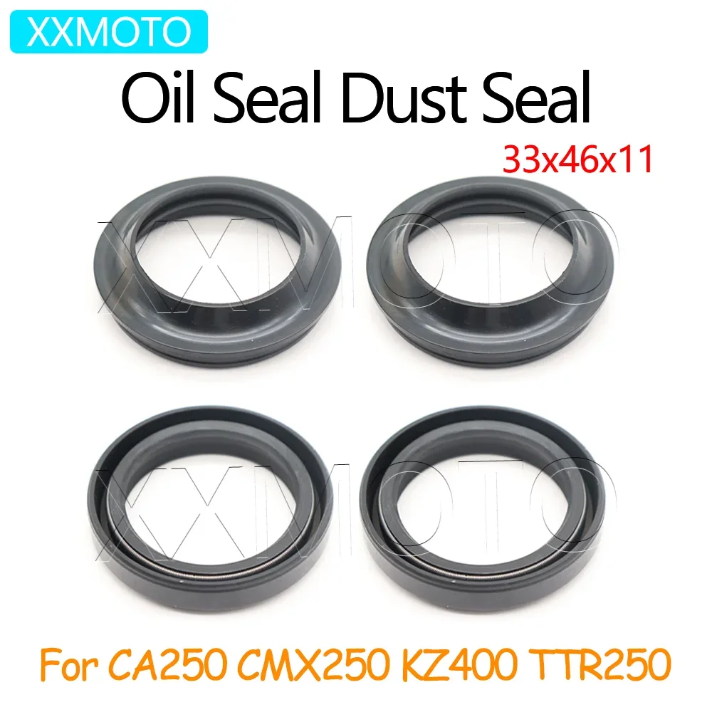33x46x11 33 46 11 Oil Seal Dust Cover Front Fork Damper For Kawasaki Honda CA250 CMX250 CMX 250 KZ400 KZ 400 TTR250 TTR CA 250