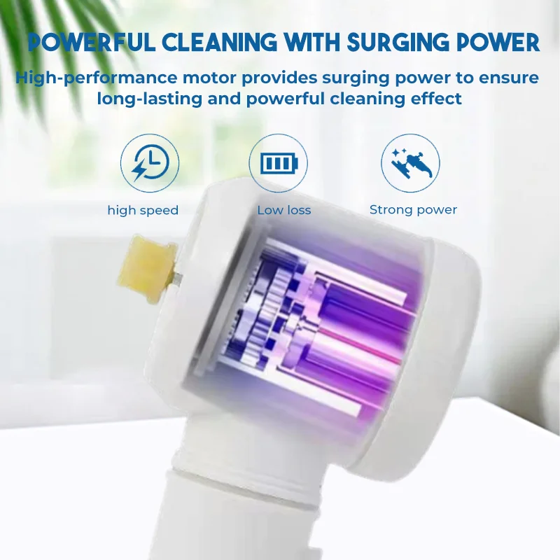 Electric Spin Scrubber, Electric Cleaning Brush with 5 Brush Heads