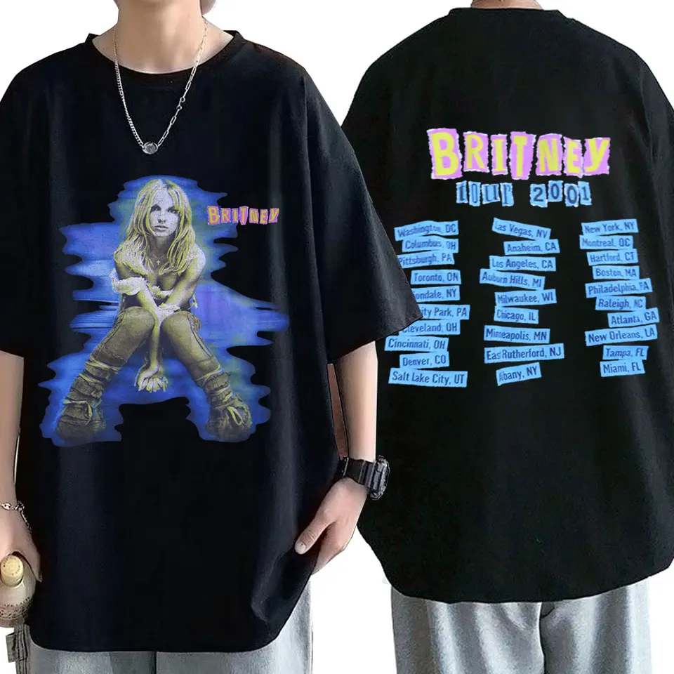 Britney Spears A Britney Tour 2001 T Shirt Dos Homens das Mulheres