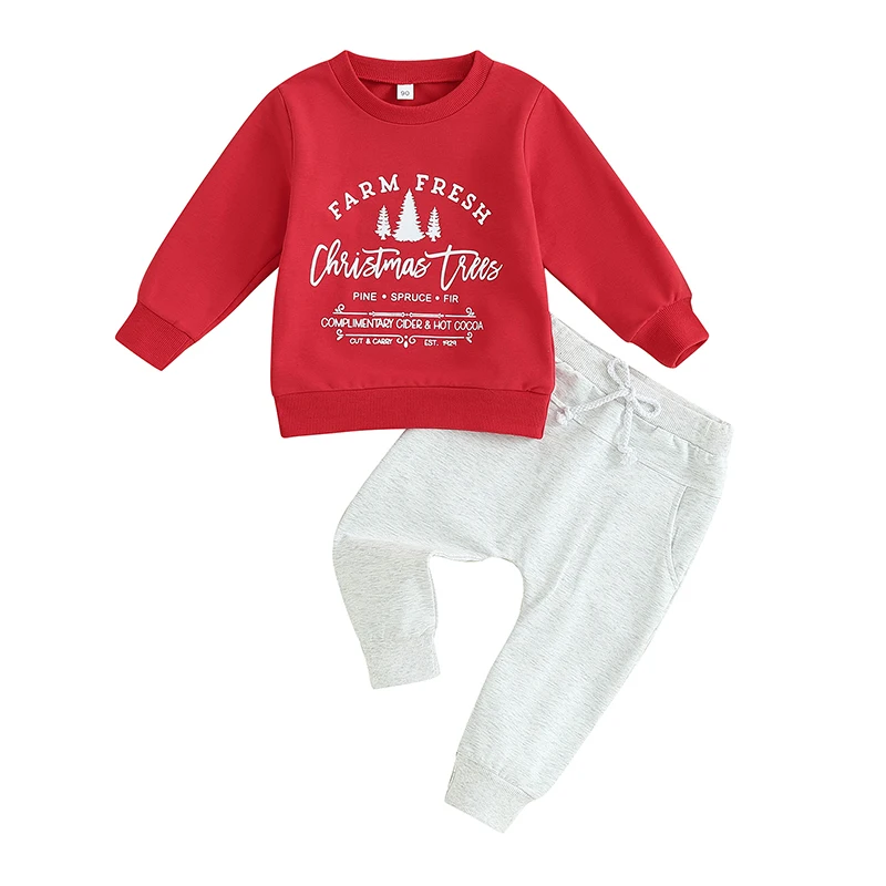 Christmas Baby Boy Outfit Xmas Fall Winter Pullover Sweatshirt Warm Pant Newborn Toddler Baby Christmas Clothes My First