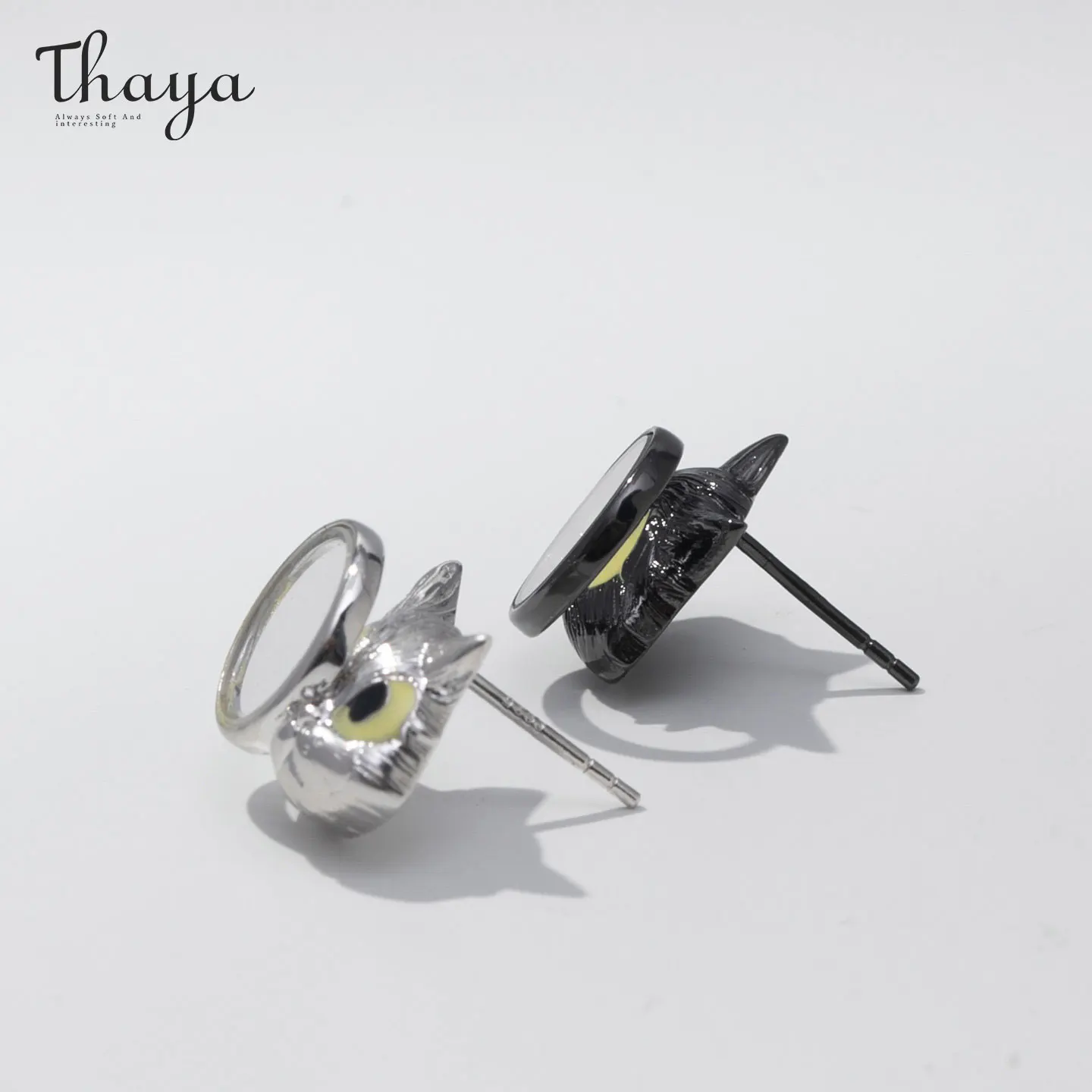 Thaya Cat Design Popular Style Women Earrings S925 Silver Needle Studs Earring For Girls Vintage Earring Fashion Ear Accessories