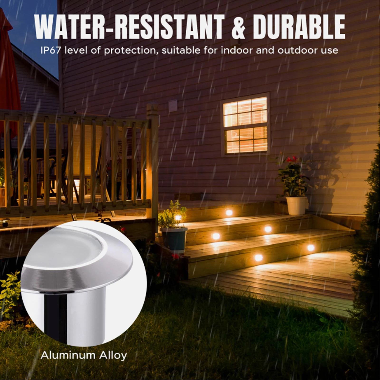 10/16PCS LED Deck Light DC12V Outdoor Wateroof Recessed Underground Bulb Lamp EU/AU/UK/US Plug For Courtyard Garden Step Stairs