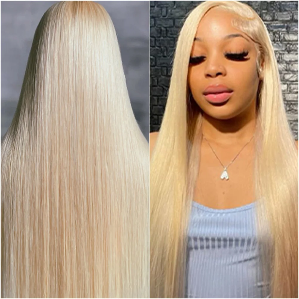 HD transparente encaje 613 Rubio recto 200 densidad 13x6 HD peluca de cabello humano Frontal de encaje para mujeres pelucas frontales de encaje brasileño 13x4