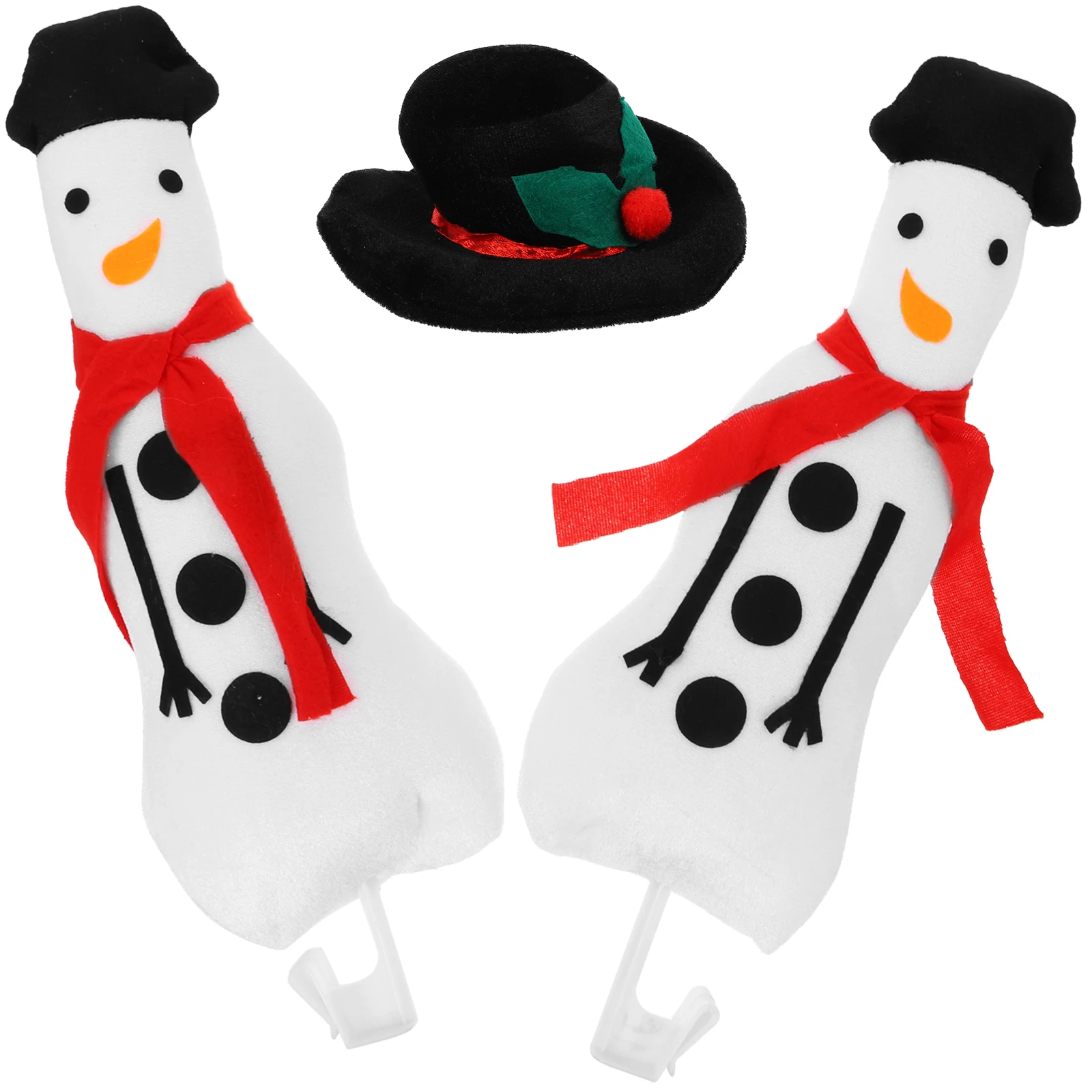 

2Pcs ChristmasCarSnowmanDecorations White DurableWearResistant FashionableHolidayAccessories CarDecor Christmas