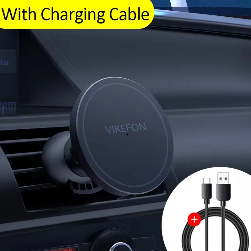 VIKEFON Magnetische Auto Draadloze Oplader Voor iPhone 12 13 14 15 pro max Air Vent Auto Telefoonhouder Stand Snelle Auto Opladen