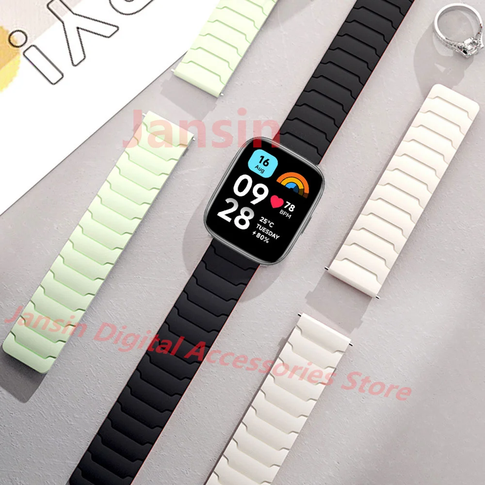 Redmi Watch 3 용 마그네틱 루프 스트랩 Xiaomi Redmi Watch 3 용 Correa 실리콘 스포츠 시계 밴드 Smartwatch 액세서리 팔찌