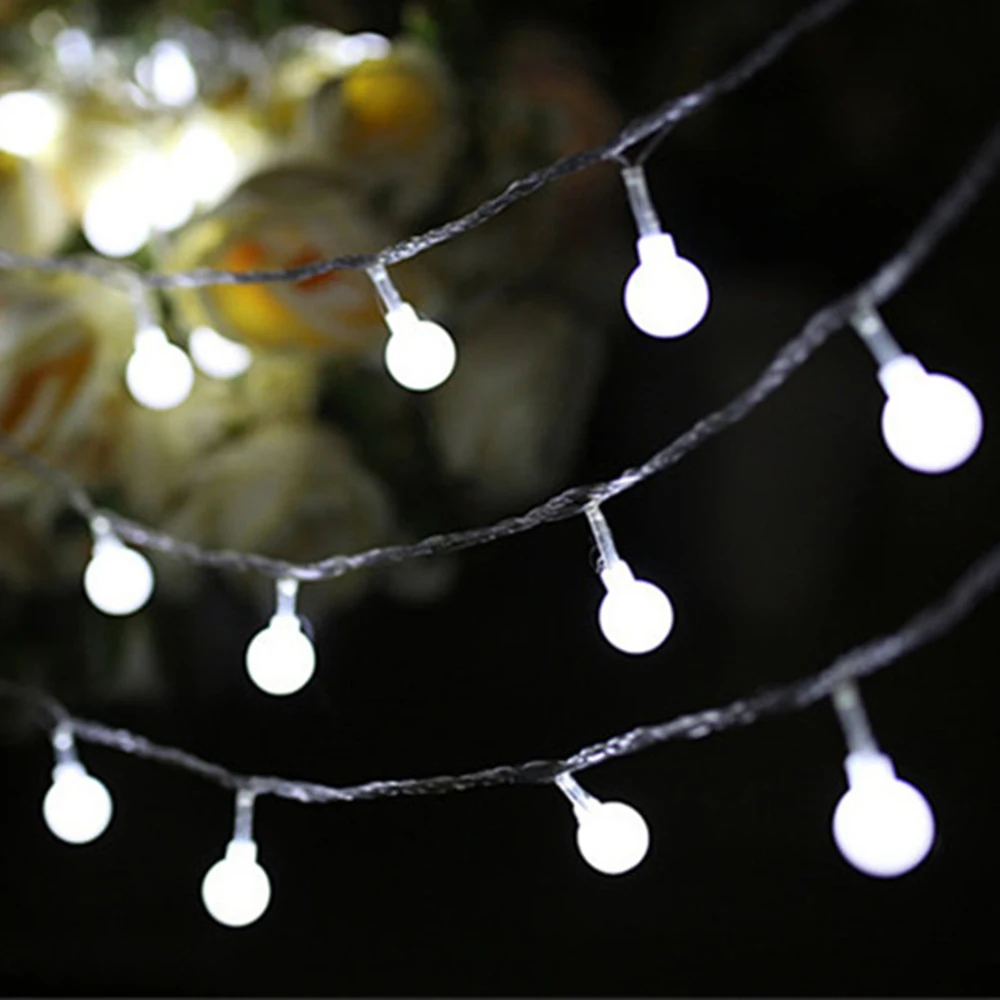 LED Ball Garland Lights USB/Battery Power Fairy Light Waterproof Outdoor String Light Christmas Holiday Wedding Party Decor Lamp