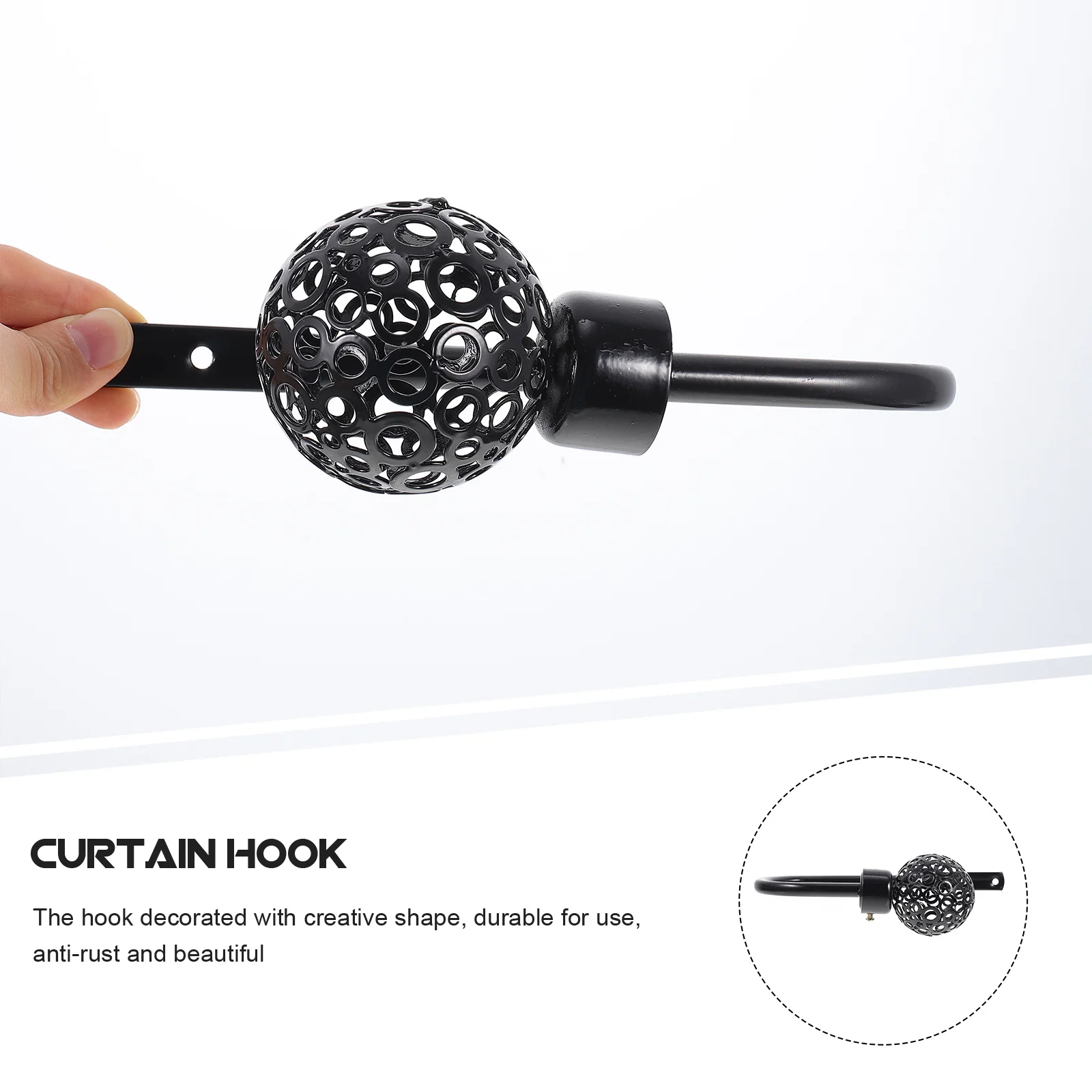 

U Shaped Curtain Hook Iron Decorative Tieback Wall Mounted Holder For Living Room Bedroom Drapes Style