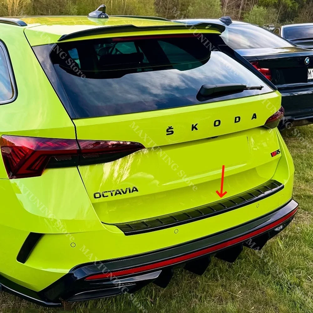 Für Skoda Octavia MK4 Combi RS vRS Sportline TSI TDI 2020-2024 Auto Stamm Hinten Tür Sill Tread Platte stoßstange Schutz Abdeckung Trim