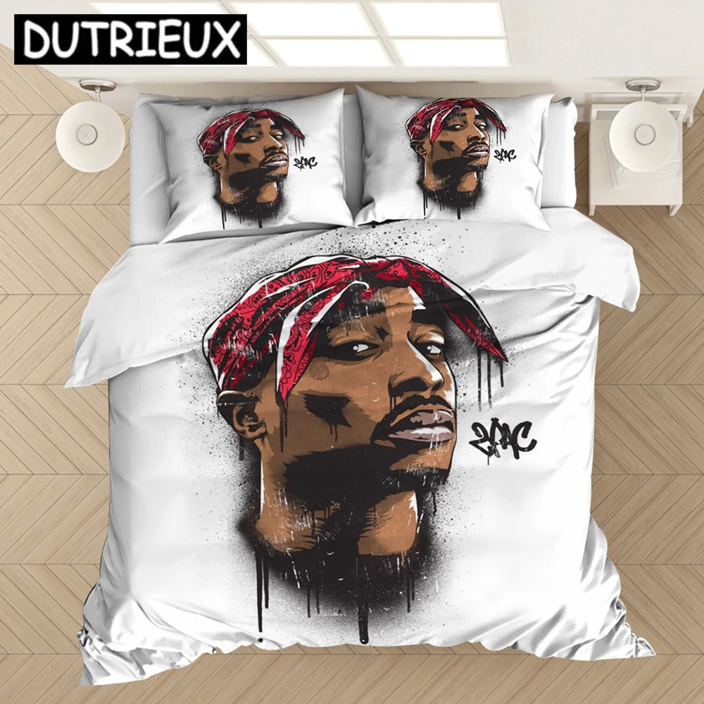 Rapper Tupac 2Pac 3D Printed Bedding Set Duvet Covers Pillowcases Comforter Bedding Set Bedclothes Bed Linen 01