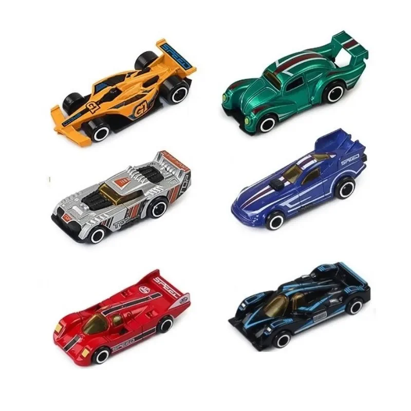 6 Piece Set Diecast 1:64 Alloy Car Model Toys Inertia Sliding Engineering Fire Truck Pickup Off-road Police Racing Car Kids Toys