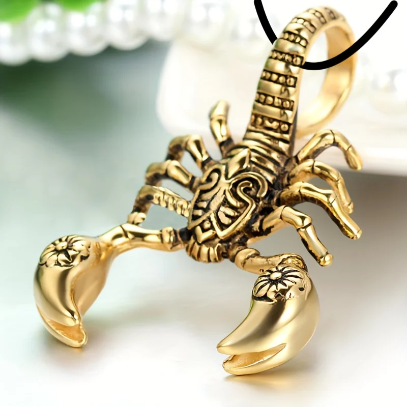 Scorpion King Pendant Necklace Men's Necklace New Fashion Metal Sliding Pendant Accessories Party Jewelry