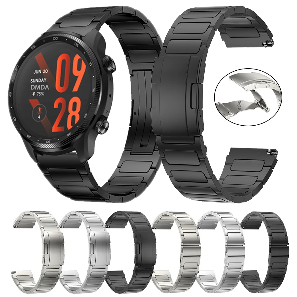 

22mm Replacement Watch Band For TicWatch Pro 3 Ultra GPS/LTE Strap TicWatch Pro X/E2/S2/2021 Titanium Metal Bracelet Accessories