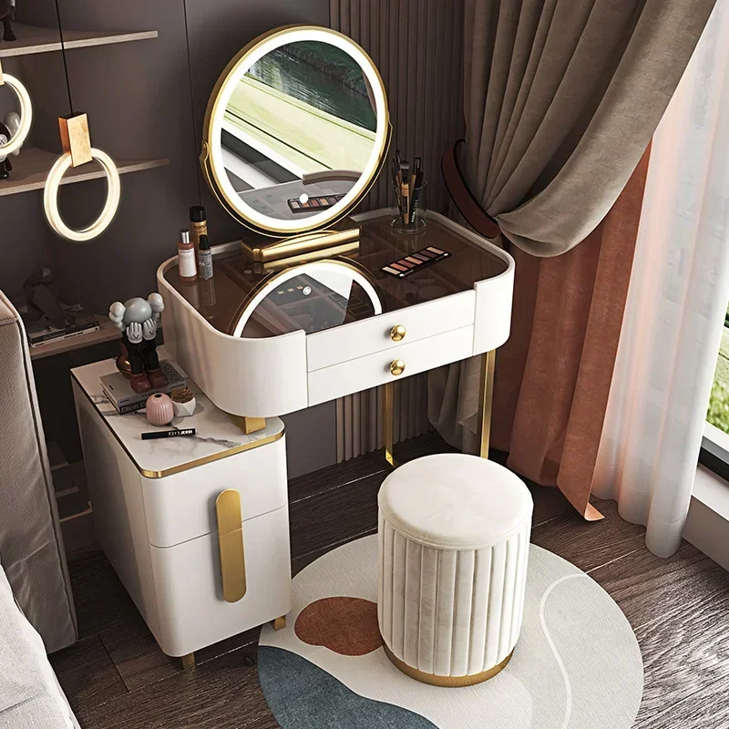 Classic Dressing Table Modern Organizers Mirror Vanity Storage Desk Dressing Table Multifunctional Penteadeira Luxury Furniture