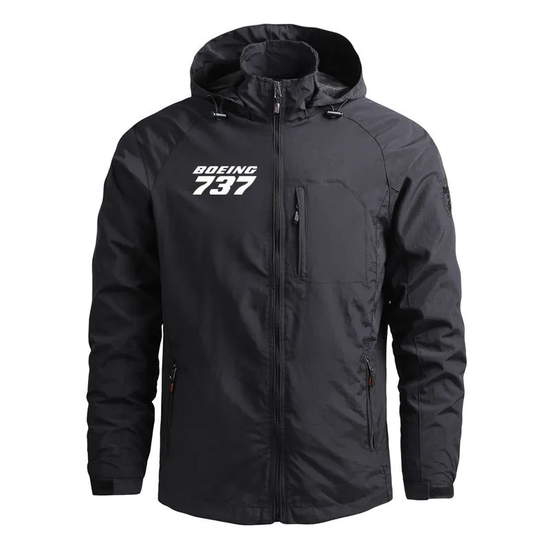 Harajuku Casual Hooded Flight Aviation Outerwear Boeing 737 Windbreakers Lightweight Pilots Men Jackets Coats