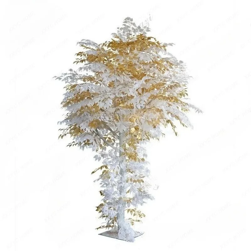 XXsimulated banyan tree indoor and outdoor big tree simulation two-color real wooden pole fake banyan tree