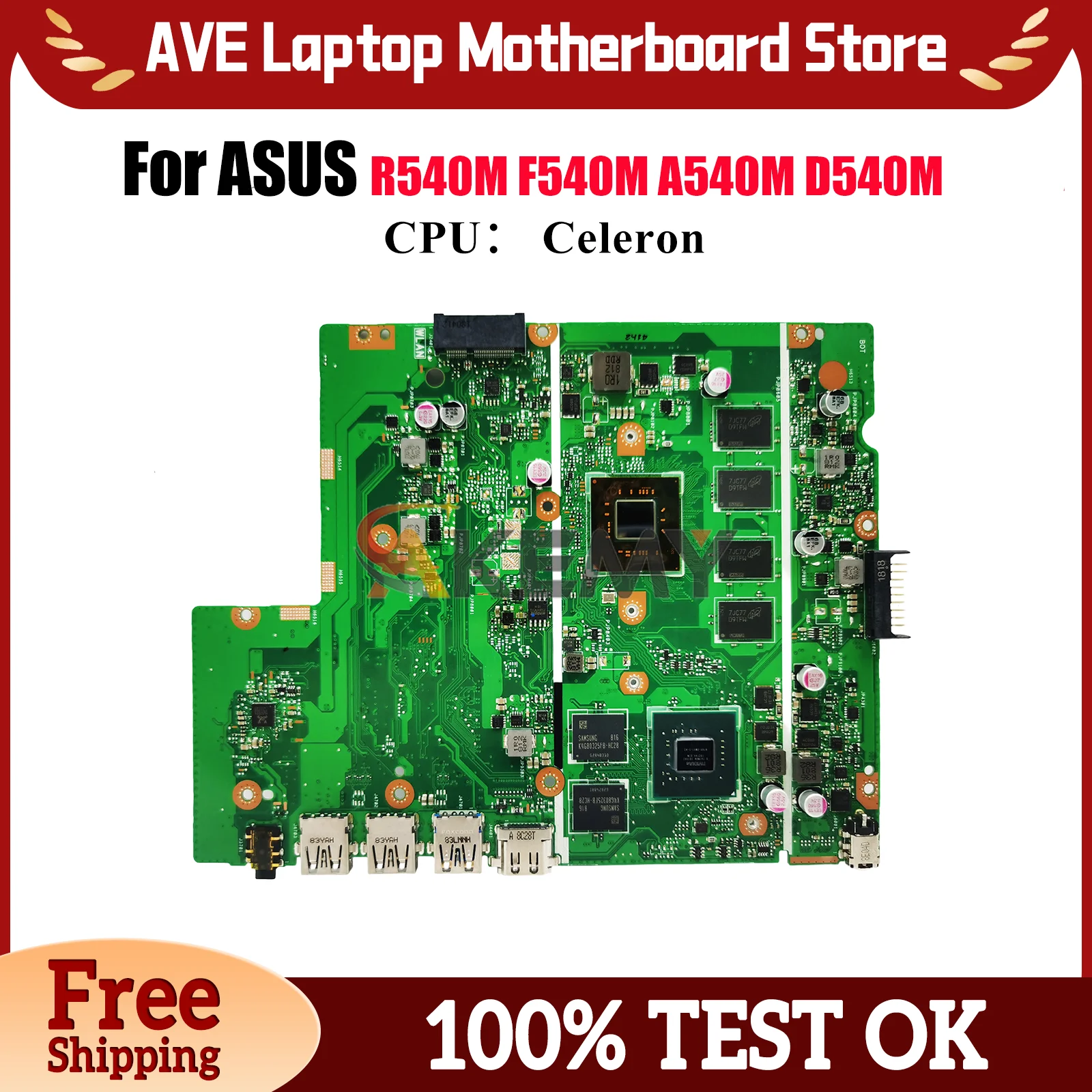 

X540MB Материнская плата для ноутбука ASUS VivoBook F540M R540M X540MAS X540MAR X540M X540MB A540M D540M Материнская плата с процессором Celeron stk