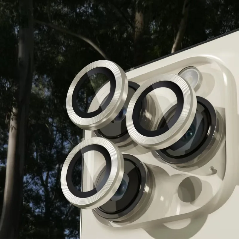 2-3 Buah Pelindung Lensa Kamera 3D untuk IPhone 15 16 17 Pro Max 14 Pro Max 15 Plus 13 Penutup Pelindung Kaca Tempered Mini