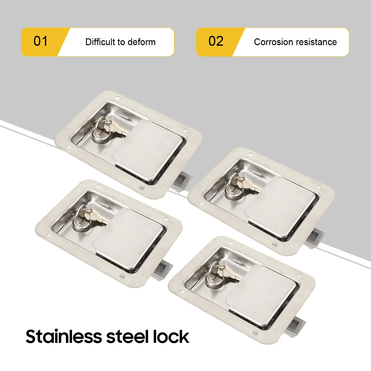 

4pcs Lock 304 Stainless steel Engineering Truck Latch Vehicles Panel Latch Trailer Plane RV Caravan Truck Toolbox