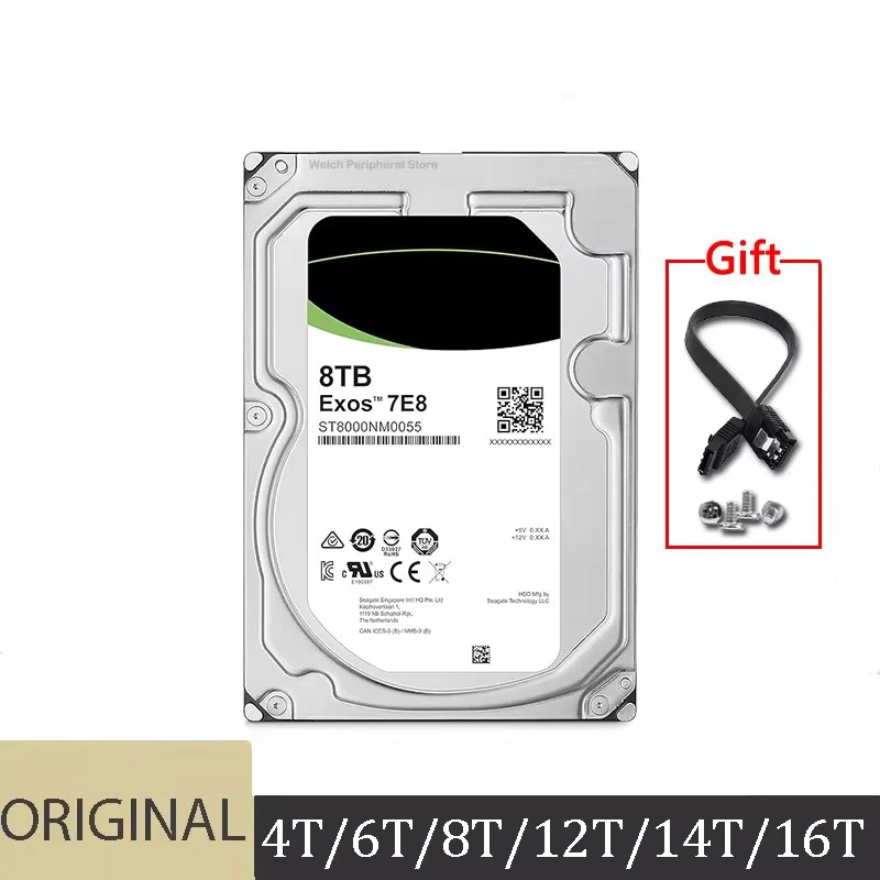 Original 4TB 6TB 8TB 12TB 14TB 16TB Enterprise Capacity 3.5 HDD 7200RPM SATA 6Gbps 256 MB Cache Internal Bare Drive